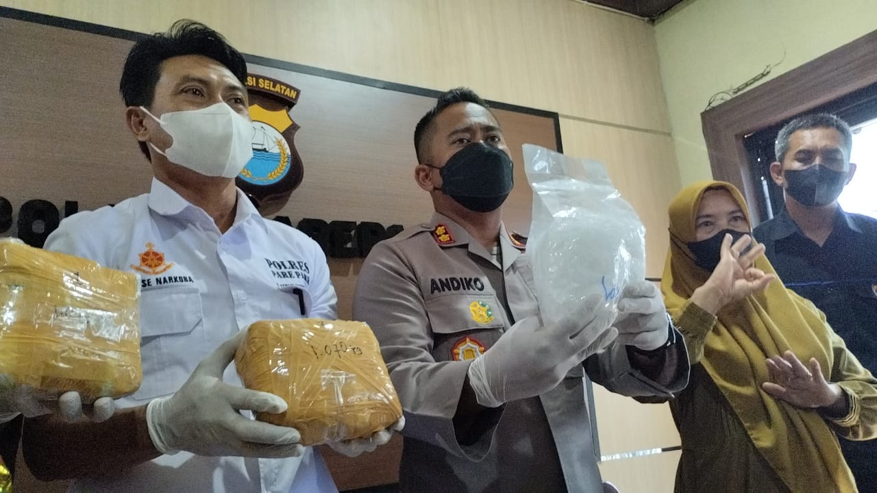 Bawa 11 Kg dari Kalimantan, Satu Kurir Narkoba Ditangkap Polres Parepare