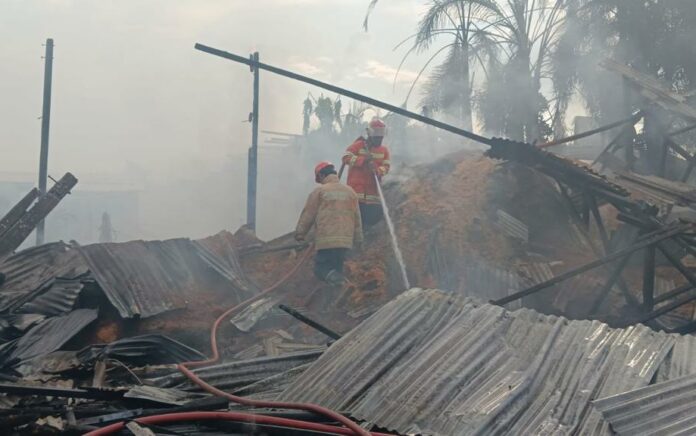 Akibat Bakar Sampah, Gudang Serbuk Kayu di Gresik Dilalap Api