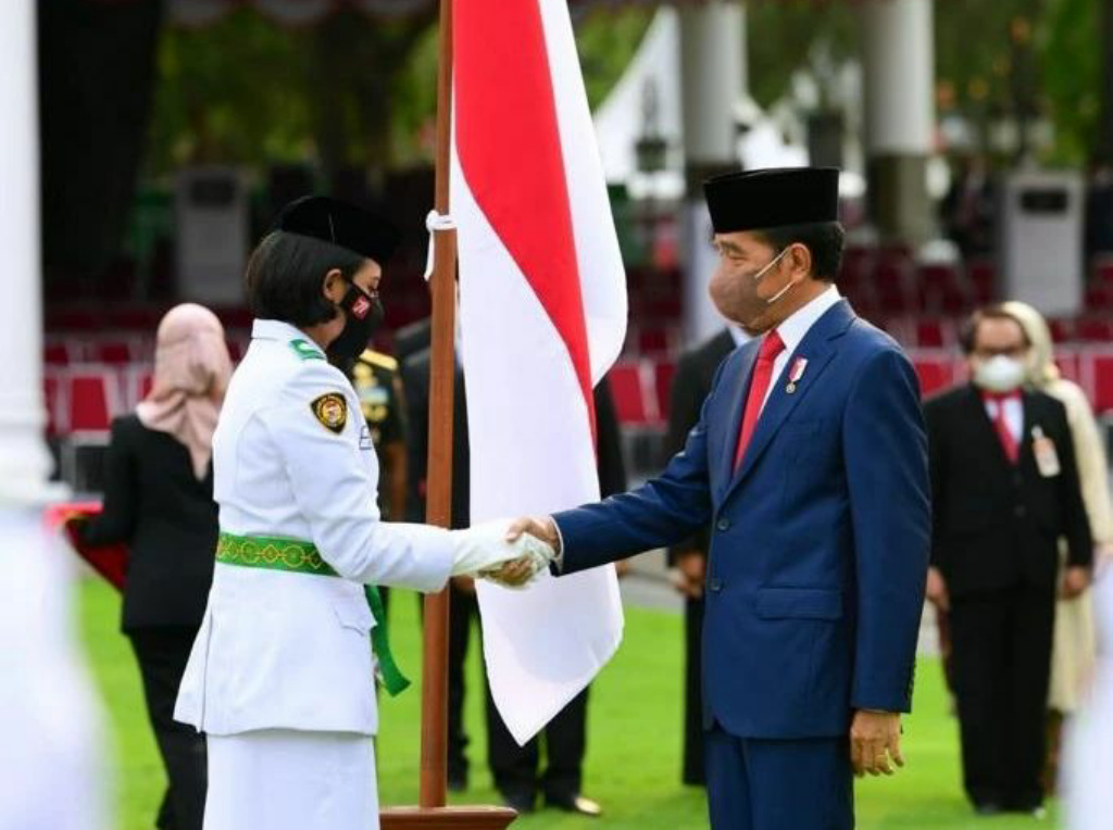 Jelang HUT ke-77 RI, Presiden Jokowi Kukuhkan 68 Anggota Paskibraka 2022