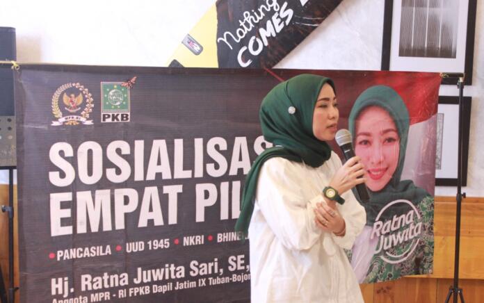 Gelar Sosialisasi Empat Pilar, Ratna Juwita Serap Aspirasi dari Pemuda di Tuban