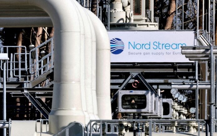 Pipa di fasilitas pendaratan pipa gas Nord Stream 1 di Lubmin, Jerman, 8 Maret 2022. Foto: Reuters/Hannibal Hanschke.