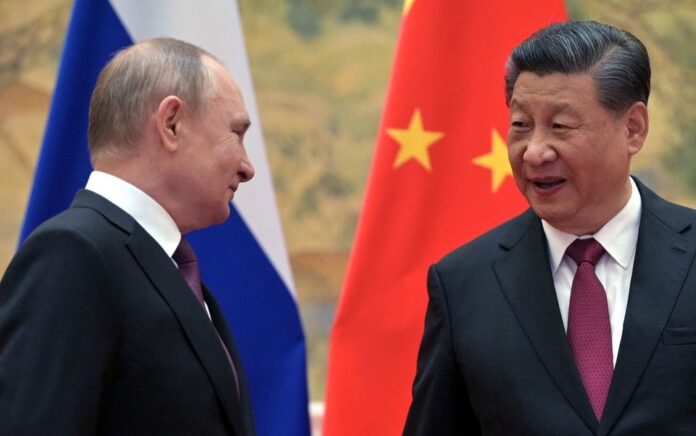Presiden Rusia Vladimir Putin menghadiri pertemuan dengan Presiden China Xi Jinping di Beijing, China 4 Februari 2022. Foto: Sputnik.