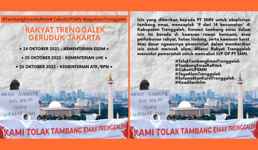 Tolak Tambang Emas PT SMN, Rakyat Trenggalek Akan Geruduk Jakarta