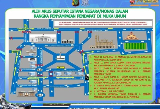 Demo 411, Polda Metro Alihkan Lalu Lintas Kawasan Istana