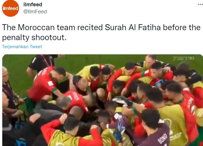 Pembacaan Al Fatihah Warnai Timnas Maroko Sebelum Adu Penalti (istimewa)