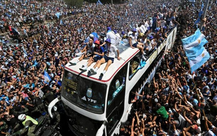 Perayaan kemenangan Timnas Argentina (istimewa)