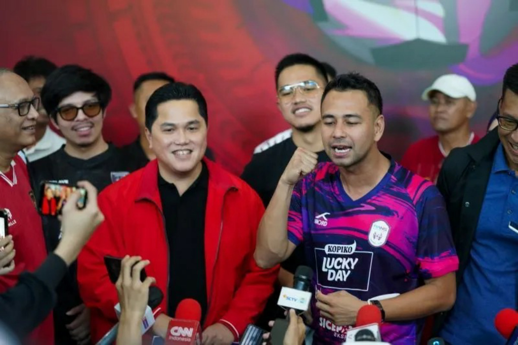 Raffi Ahmad Optimis Erick Thohir Bawa Perubahan Bagi Sepak Bola Indonesia