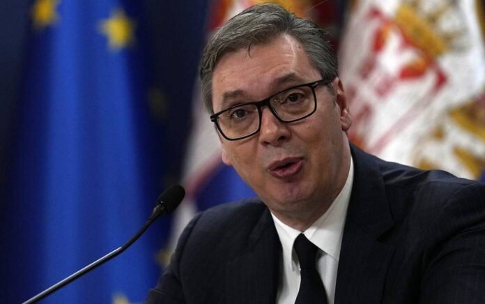 Presiden Serbia Aleksandar Vucic. Foto: Foto AP/Darko Vojinovic.