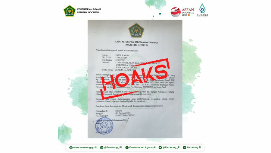 Hoaks! Surat Percepatan Pelaksanaan Haji Beredar di Media Sosial