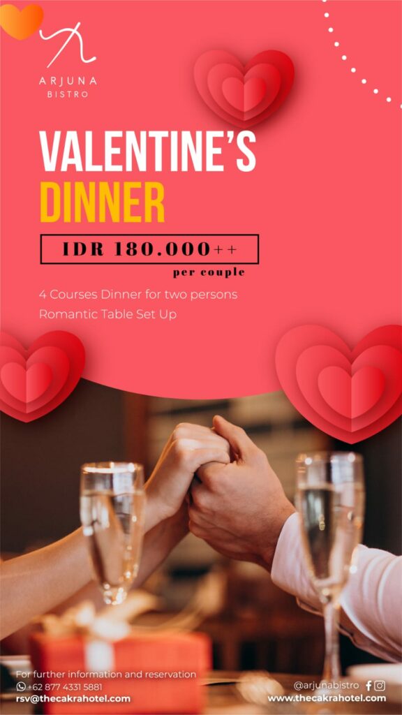 Bingung Mencari Tempat Romantis di Hari Valentine? The Cakra Hotel Bali Jawabannya