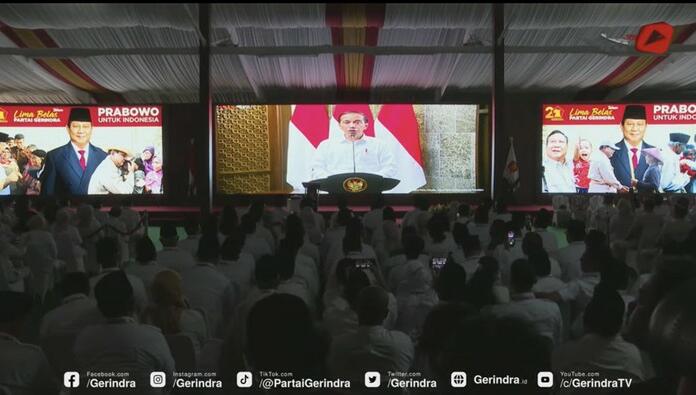 Di HUT Gerindra, Jokowi Ucapkan Terimakasih Dukungan Prabowo di Pemerintahan