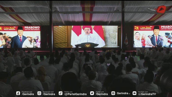 Di HUT Gerindra, Jokowi Ucapkan Terimakasih Dukungan Prabowo di Pemerintahan