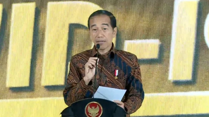 Presiden Jokowi saat membuka acara PPKM Award