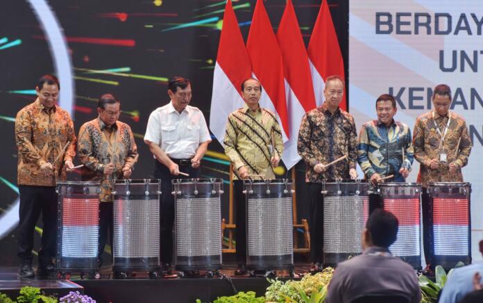 Presiden saat membuka Business Matching Produk Dalam Negeri Tahun 20223, Rabu (15/03/2023), di Istora Senayan, Gelora Bung Karno, Jakarta. (Foto: Humas Setkab)