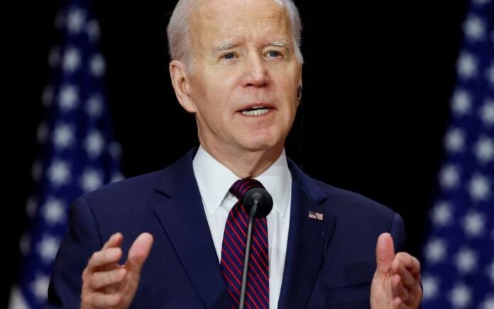 Presiden AS Joe Biden berbicara dalam konferensi pers bersama dengan Perdana Menteri Kanada Justin Trudeau, di Ottawa, Ontario, Kanada, 24 Maret 2023. Foto: Reuters/Blair Gable/File Foto.