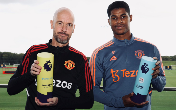 Marcus Rashford dan Erik ten Hag Dapat Penghargaan dari Premier League