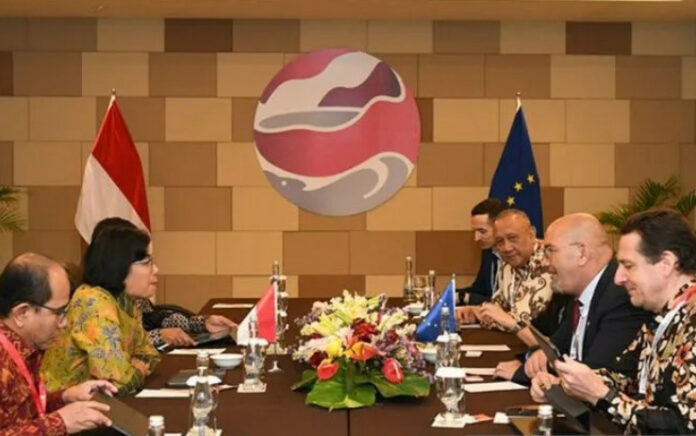 Sri Mulyani Gelar Pertemuan Bilateral dengan EU ABC