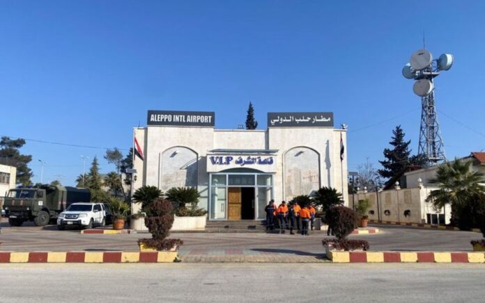 Pemandangan Bandara Internasional Aleppo, pasca gempa mematikan, Suriah 14 Februari 2023. Foto: Reuters/Firas Makdesi.