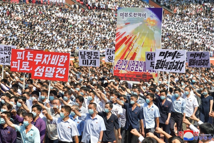 120 Ribu Warga Korea Utara Gelar Aksi Lawan Imperialisme AS. Foto: KCNA.