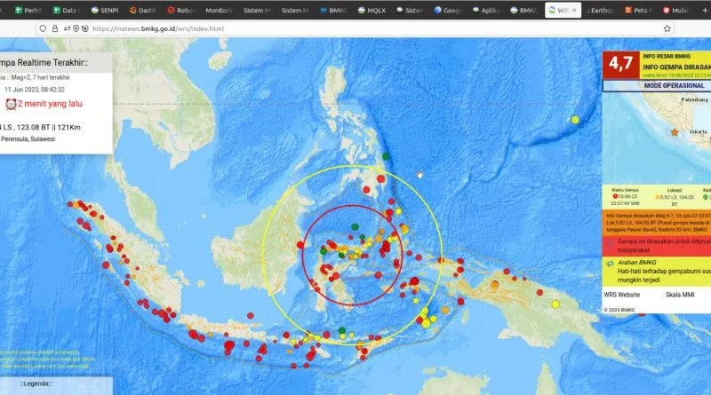 BMKG: Gempa M 5,4 Teluk Tomini Akibat Deformasi Slab Lempeng Laut Sulawesi