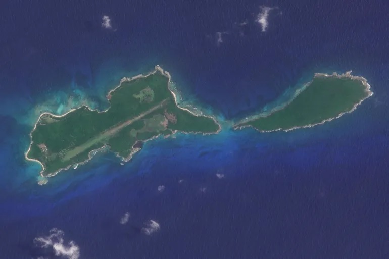 Honduras berencana membangun koloni penjara baru untuk anggota geng di Great Swan Island, atau Islas del Cisne, di Laut Karibia. Foto: Planet Labs PBC melalui AP Photo.
