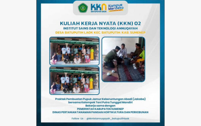 Belajar Bersama Masyarakat, KKN IST Annuqayah Gelar Praktek Pembuatan Pupuk Jakaba