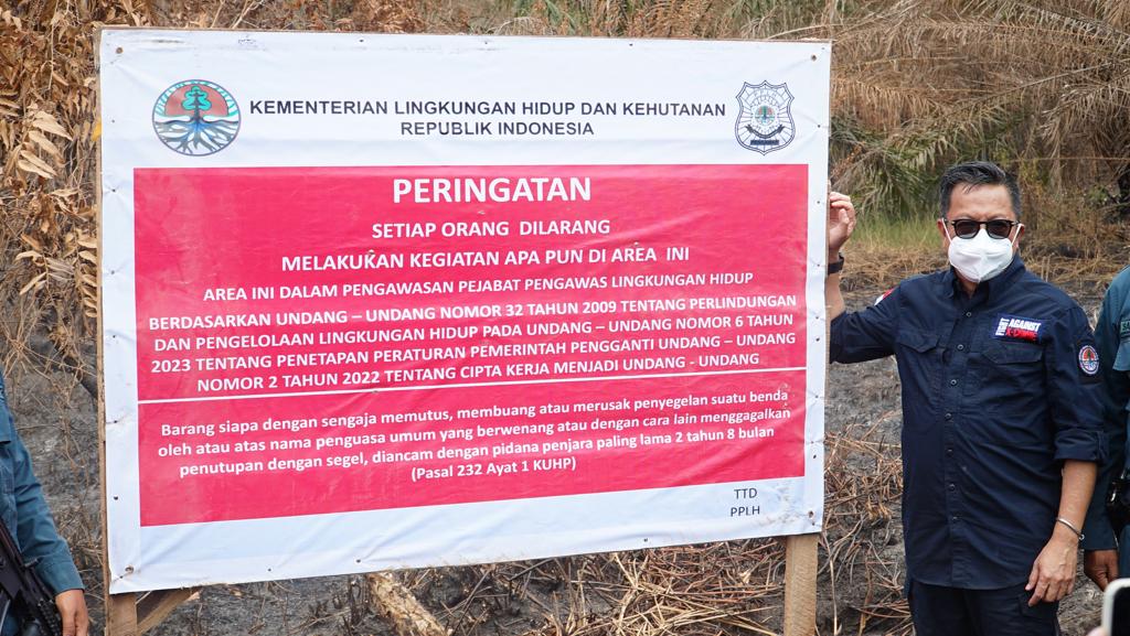 KLHK Segel Perkebunan Sawit Terbakar di Sumatera Selatan