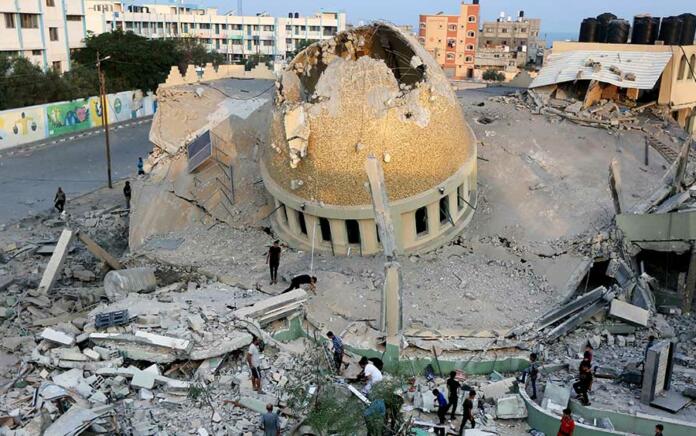 Masjid Ternama di Kota Khan Younis Gaza Hancur Akibat Serangan Israel