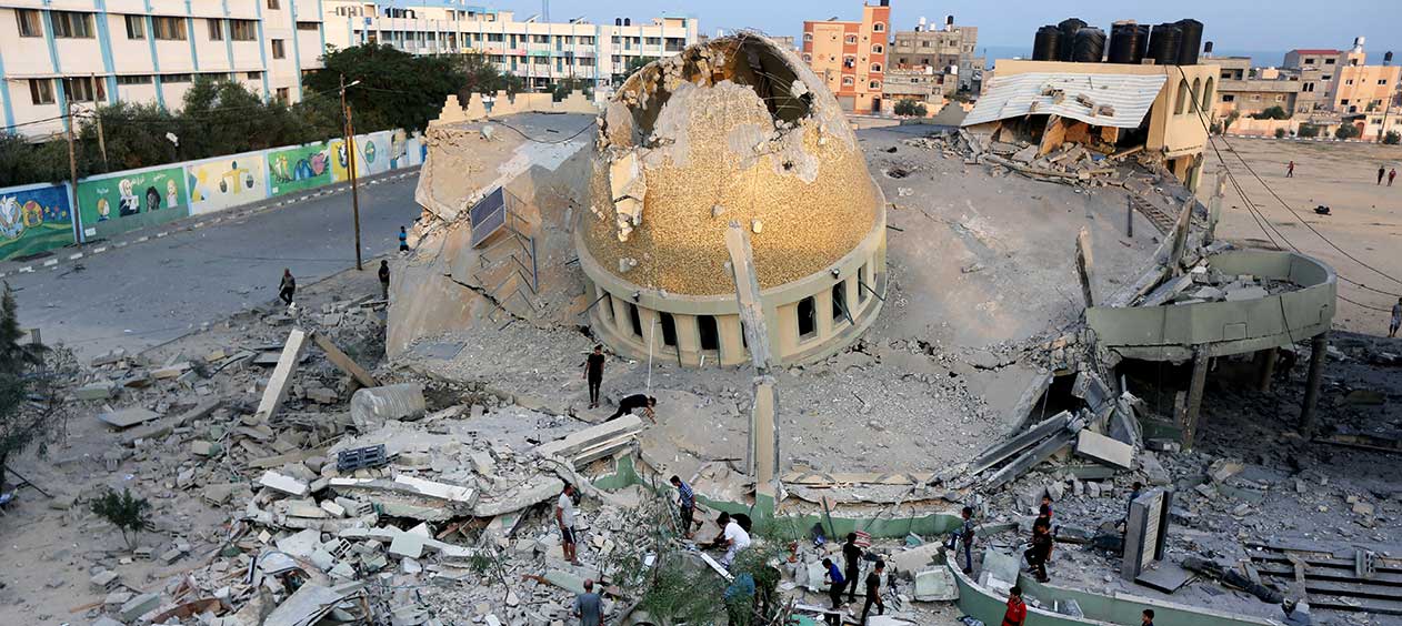 Masjid Ternama di Kota Khan Younis Gaza Hancur Akibat Serangan Israel