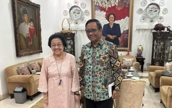 Jelang Pengumuman Cawapres Ganjar Besok, Mahfud MD Temui Megawati