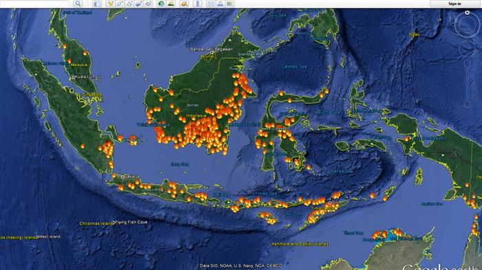 7.307 Hotspot Titik Panas Terdeteksi di Indonesia