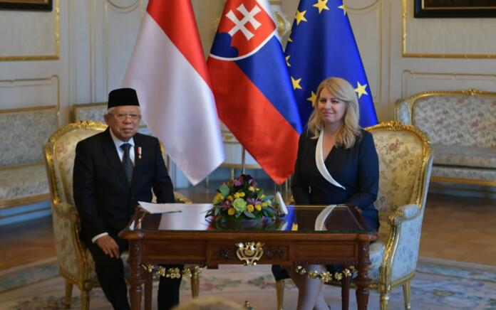 Wapres saat bertemu Presiden Slovakia (foto: Setwapres)