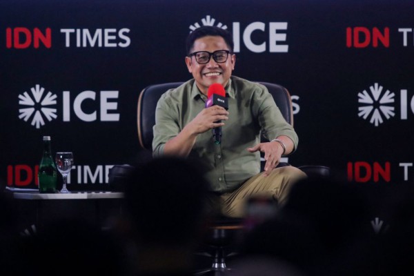 Muhaimin Iskandar Imin dalam acara Indonesia Millenial and Gen-Z Summit, di Jakarta, Minggu (26/11).