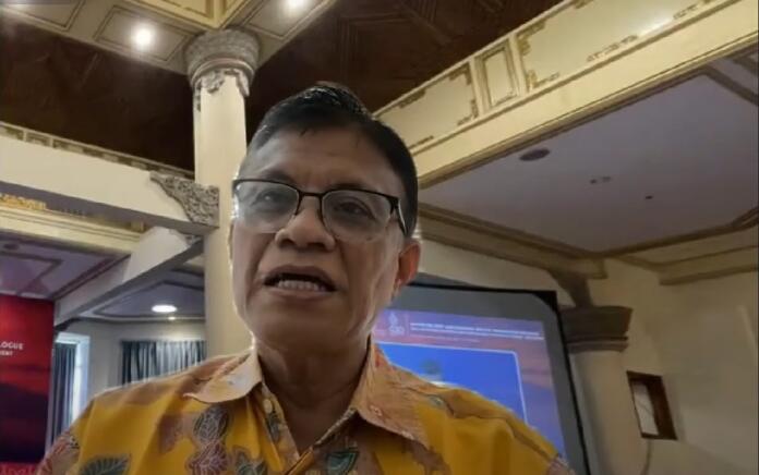 Rektor Universitas Paramadina, Didik J. Rachbini dalam diskusi bertajuk "Bansos, Pengentasan Kemiskinan atau Tujuan Politik?" pada Rabu (7/2/2024).