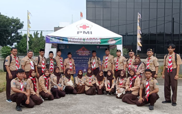 Menyambut Lebaran Idul Fitri, Sako Pramuka Ma'arif NU Dirikan Tenda Mudik