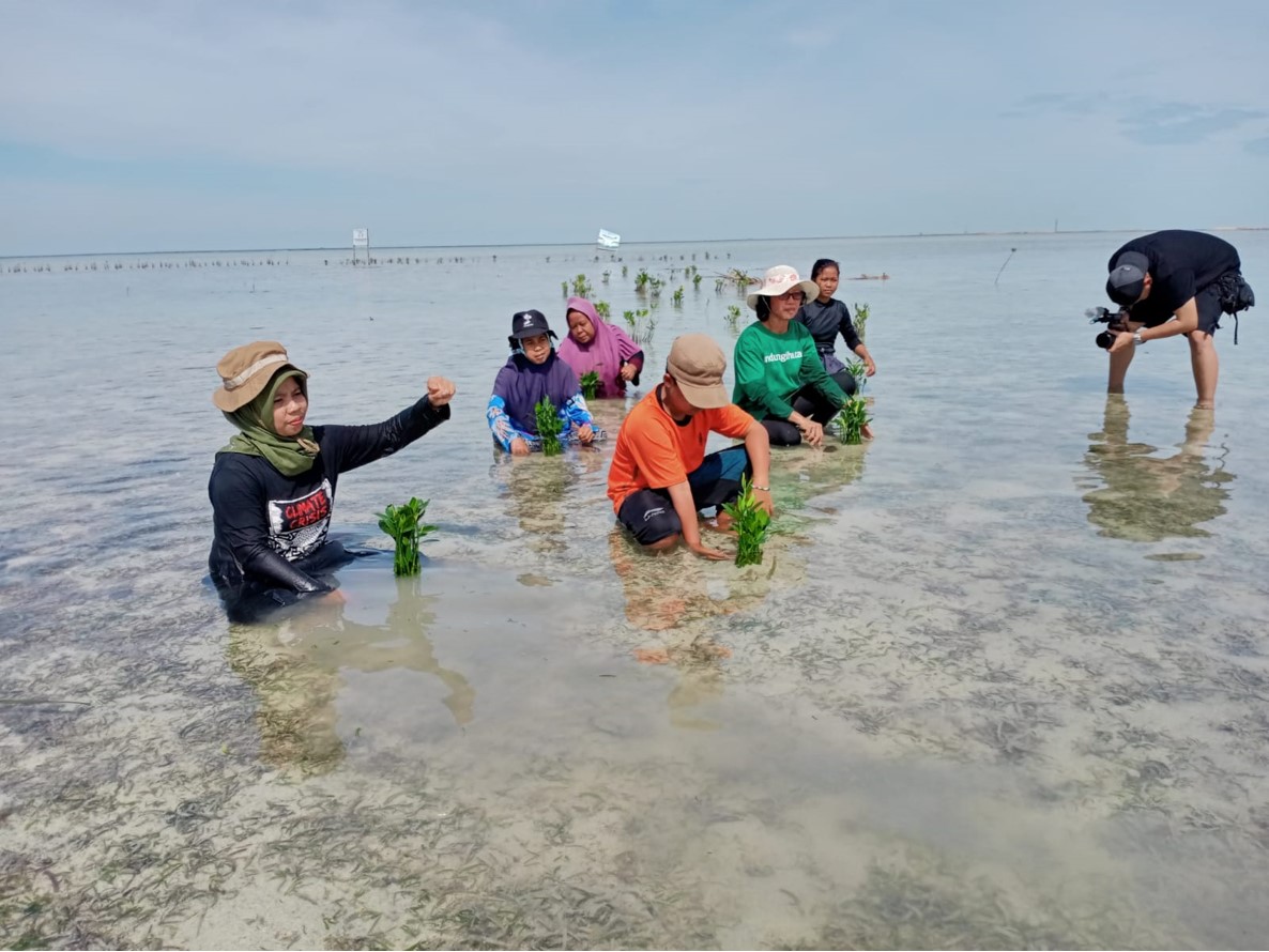 Kelompok Perempuan Pulau Pari yang terus menanam ribuan mangrove setiap pekan serta melindunginya secara serius dan berkelanjutan. Namun mereka tak mendapatkan perlindungan dari negara. (sumber foto: istimewa)