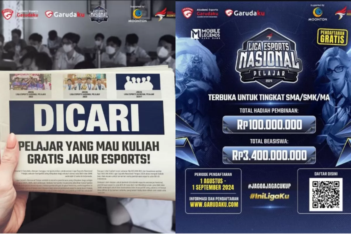 Liga Esports Nasional Pelajar 2024 Kembali Hadir dengan Hadiah Beasiswa hingga Rp 3,4 Miliar