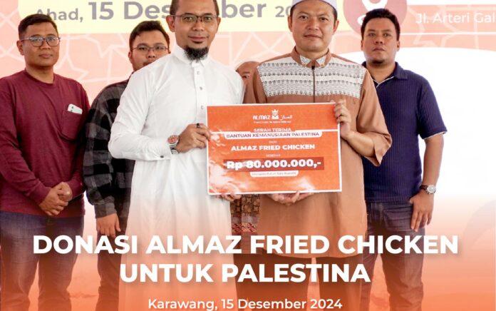 Almaz Fried Chicken Tunaikan Komitmennya Donasikan Sebagian Profit untuk Palestina